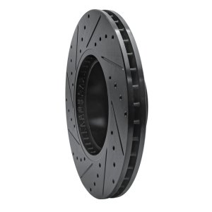 BMW X4 Brake Rotor (1) - Front Right - R1 Concepts - Drilled & Slotted - Black - `11-`18
